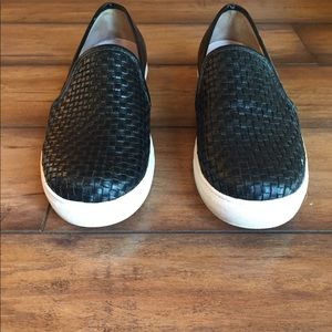 J Slide Black Basket Weave Sneakers